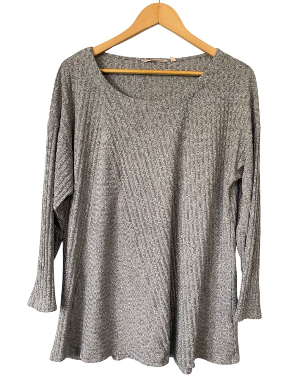 Soft Surroundings Longline Gray Knit Tunic Top long sleeve sweater L